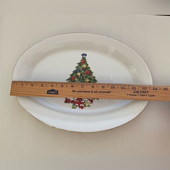 Vtg Christmas Tree Serving Platter - 14" Jian Shiang Seagull Fine China Holiday - Picture 2 of 6